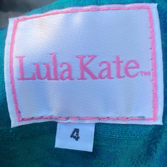 Lula Kate Dupioni Silk Jade Green Strapless Dress size 4 - Picture 7 of 9